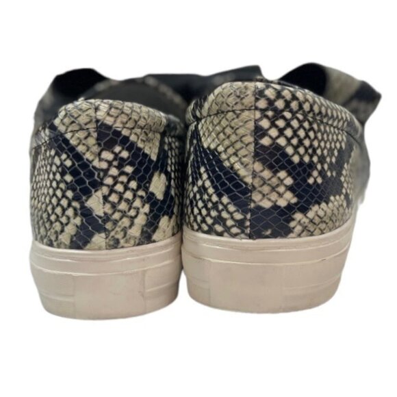 NINE WEST Women's Leather Faux Snakeskin Slip Ons Size 8.5 Med Sneakers Bows EUC - Picture 5 of 14